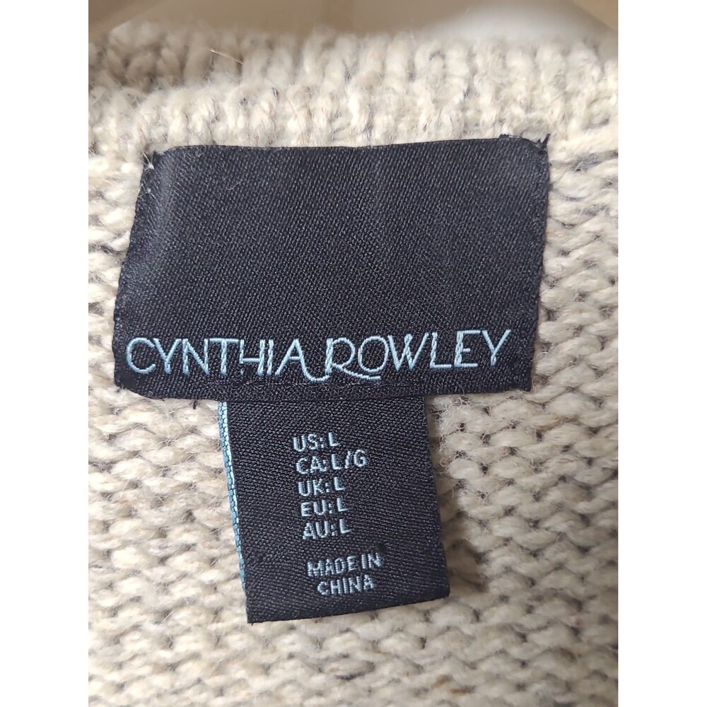 Cynthia Rowley Sweater Women's Large Boho Knit Preppy Relaxed Fall Winter - Picture 5 of 8